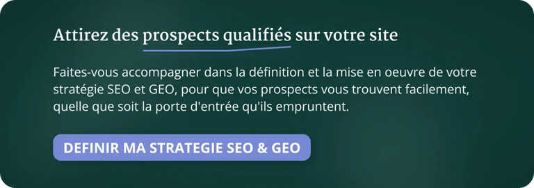 Bouton permettant d'obtenir des informations sur l'externalisation de votre stratégie SEO et GEO