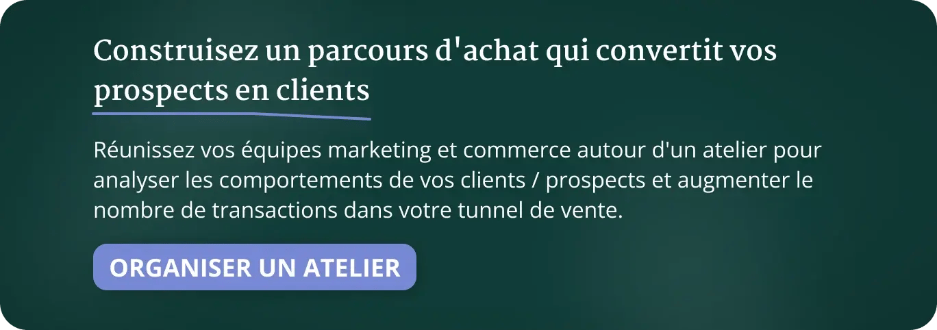 Bouton d'appel à l'action pour demander l'organisation d'un atelier pour définir votre parcours d'achat avec The Seed