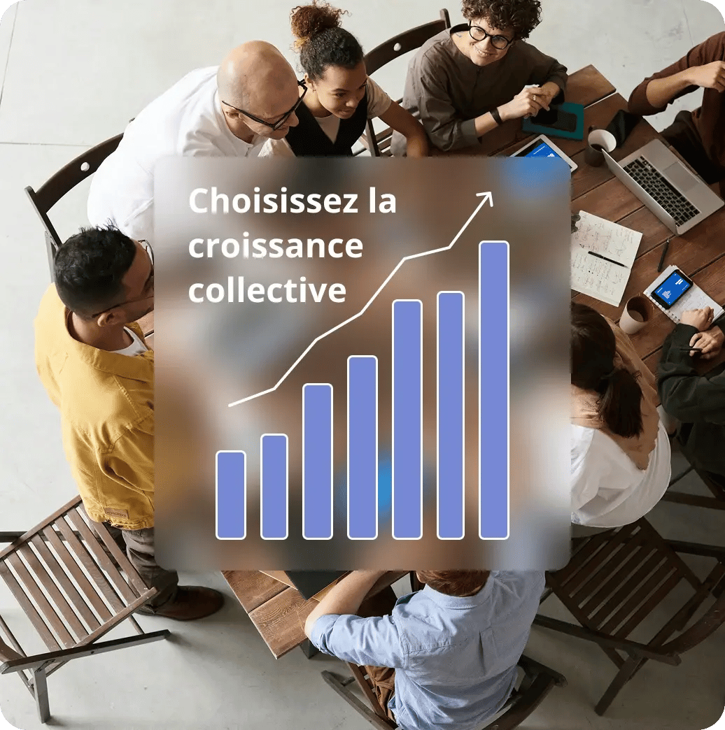 Equipes marketing et commerciale travaillant sur la croissance de son entreprise